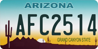 AZ license plate AFC2514