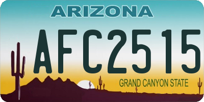 AZ license plate AFC2515