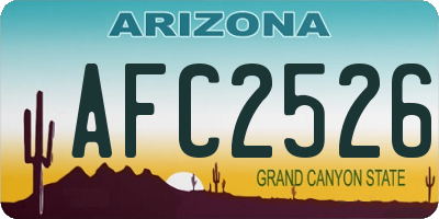 AZ license plate AFC2526