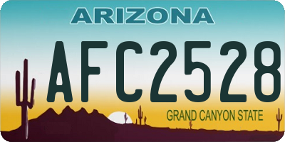 AZ license plate AFC2528