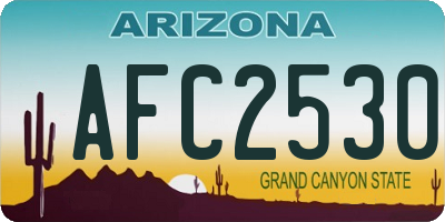 AZ license plate AFC2530