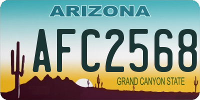 AZ license plate AFC2568
