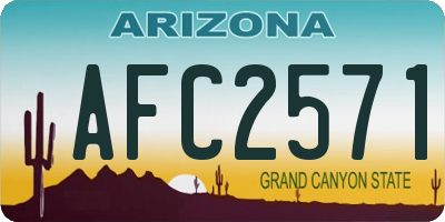 AZ license plate AFC2571