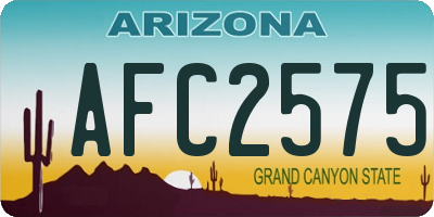 AZ license plate AFC2575