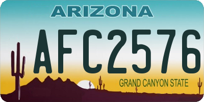 AZ license plate AFC2576