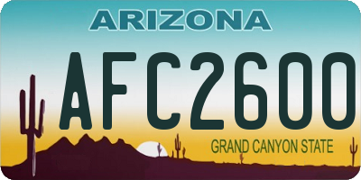 AZ license plate AFC2600