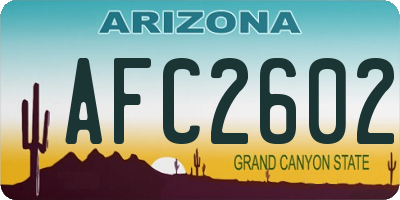 AZ license plate AFC2602
