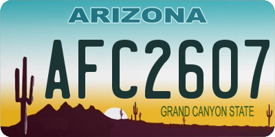 AZ license plate AFC2607