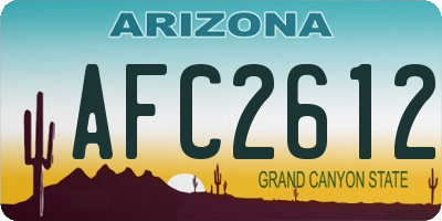 AZ license plate AFC2612