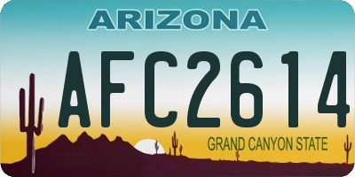 AZ license plate AFC2614