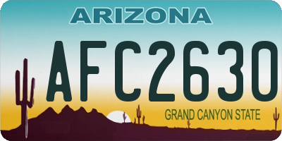 AZ license plate AFC2630