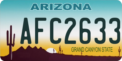 AZ license plate AFC2633