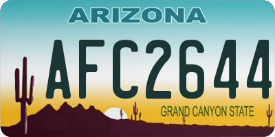 AZ license plate AFC2644