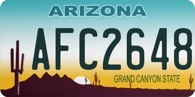 AZ license plate AFC2648