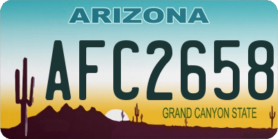 AZ license plate AFC2658