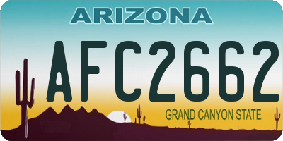 AZ license plate AFC2662