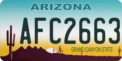 AZ license plate AFC2663