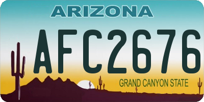 AZ license plate AFC2676