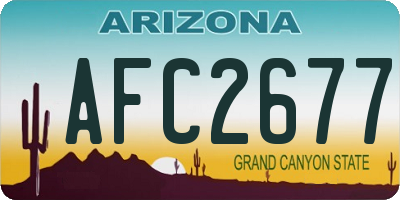 AZ license plate AFC2677