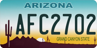 AZ license plate AFC2702