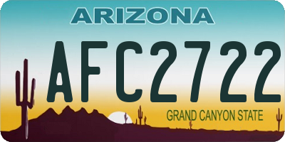 AZ license plate AFC2722