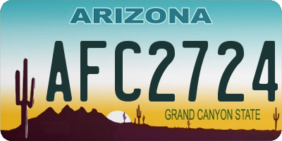 AZ license plate AFC2724