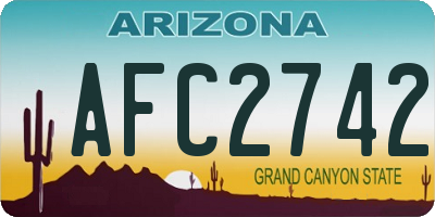 AZ license plate AFC2742