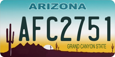 AZ license plate AFC2751