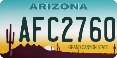 AZ license plate AFC2760