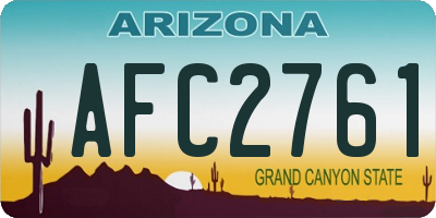AZ license plate AFC2761