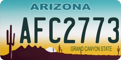 AZ license plate AFC2773