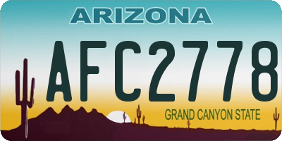 AZ license plate AFC2778