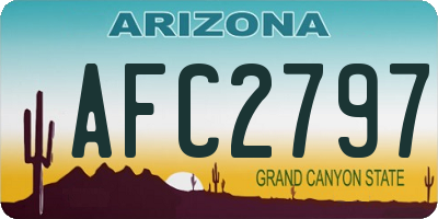 AZ license plate AFC2797