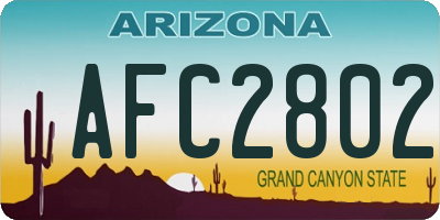 AZ license plate AFC2802