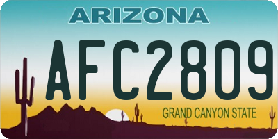 AZ license plate AFC2809