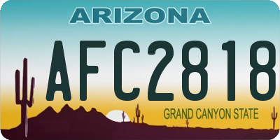 AZ license plate AFC2818