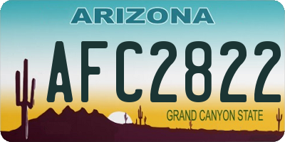 AZ license plate AFC2822