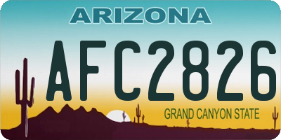 AZ license plate AFC2826