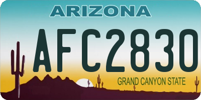 AZ license plate AFC2830