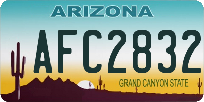 AZ license plate AFC2832