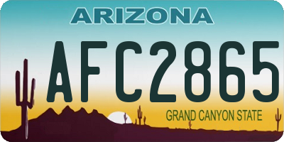 AZ license plate AFC2865