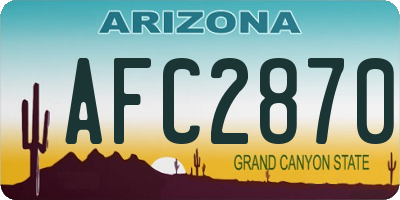 AZ license plate AFC2870