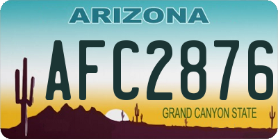 AZ license plate AFC2876