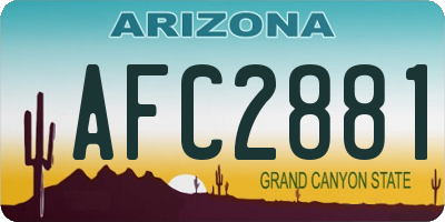 AZ license plate AFC2881