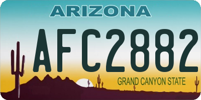 AZ license plate AFC2882