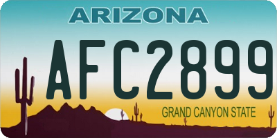AZ license plate AFC2899
