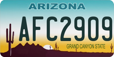 AZ license plate AFC2909