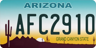 AZ license plate AFC2910