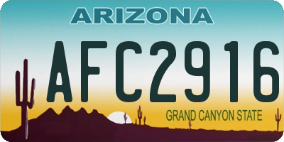 AZ license plate AFC2916