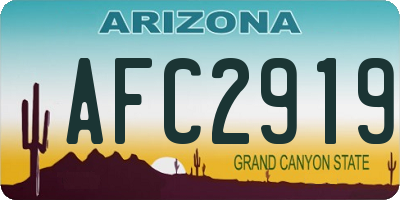 AZ license plate AFC2919